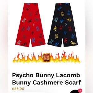 Psycho Bunny Black Lacomb Bunny Scarf